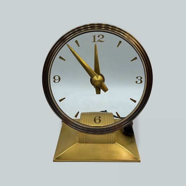 Glass Clock on Gold Base