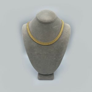 14K yellow gold necklace with Criss cross Pattern