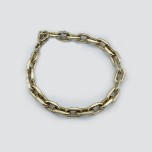 14k gold elongated link bracelet