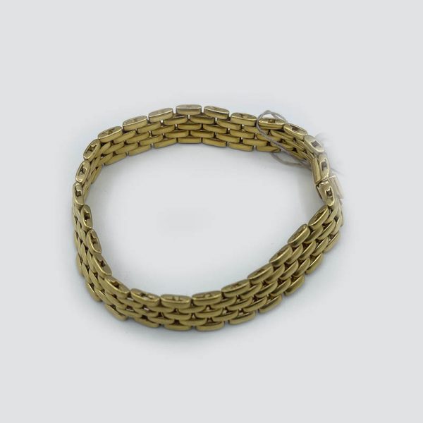 18kt Gold Intertwined Link Thick Bracelet - 4 Rows