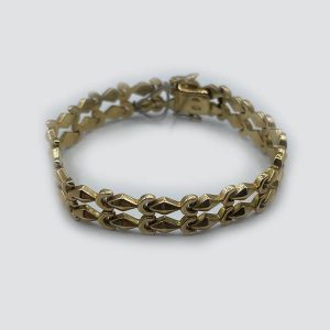 18kt Gold Moon and Diamonds Double Link bracelet