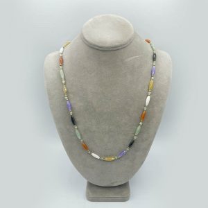 14kt Gold Jade Necklace - Multicolored