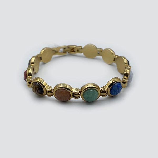 Vintage Bracelet Multicolored Inset Stones