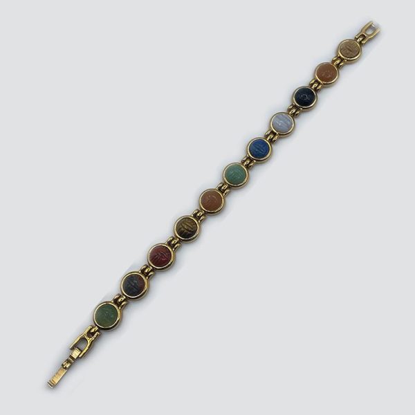 Vintage Bracelet Multicolored Inset Stones2