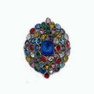 Vintage Multicolored Stones Brooch