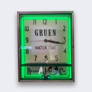 Gruen Neon Green Clock