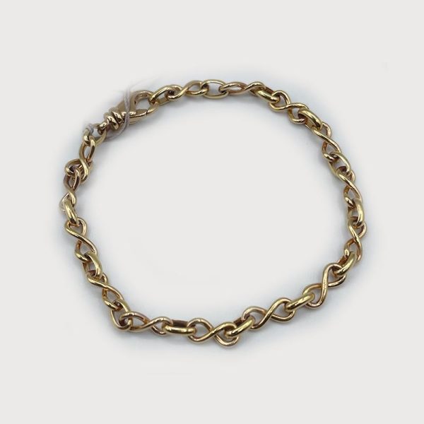 14k Gold Thin Infinity Links Bracelet