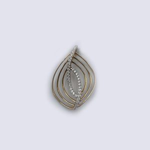 18kt Rose Gold Triple Wire and Diamonds Pendant