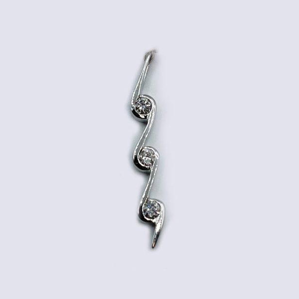 14kt White Gold Triple six and three Diamond Pendant