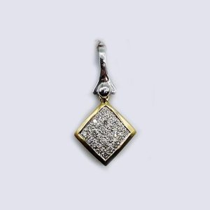 14K Gold Pendant in a diamond shaped design
