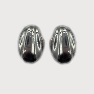 Vintage Sterling Oval Shell Earrings