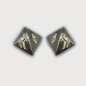 Vintage Sterling Square Earrings with a Groove