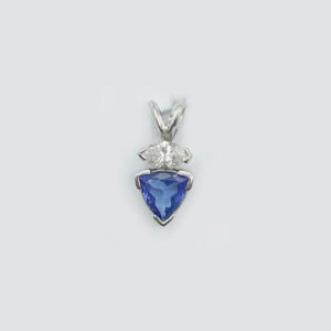 14K White Gold Pendant set with a Tanzanite Trillion