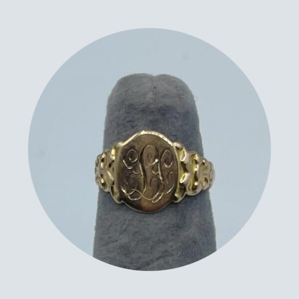 10K Gold Initialed Ring
