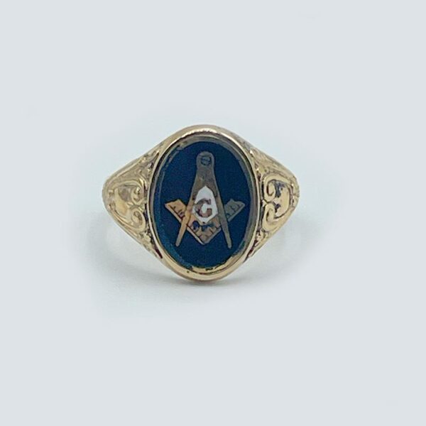 12K Yellow Gold Masonry Ring