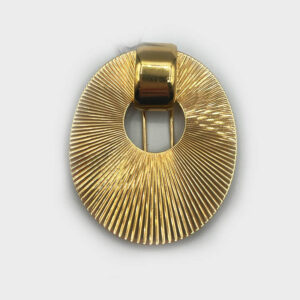 14kt Gold Vintage Fluted Oval Brooch