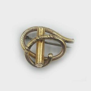 Victorian Yellow Gold Filled Curled Brooch