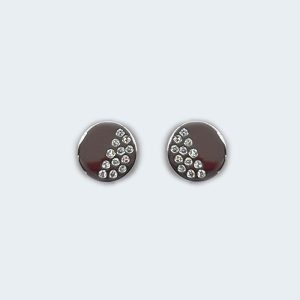 14K Gold White Gold Circular with Diamond "Nuggets"