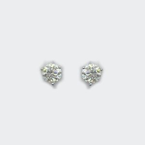 14K White Gold Diamond Stud Earrings