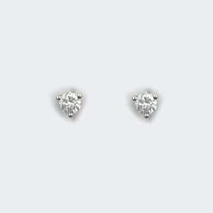 14K White Gold Stud Earrings