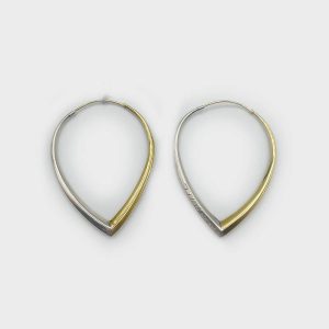18K T Chow Yellow and White Gold Hoop Earrings