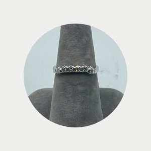 14K White Gold Eternity Ring with Stacked Diamonds