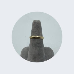 14K Yellow Gold Rounded Thin Wedding Band