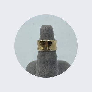 14K Yellow Gold Shiny Inverted Thick Wedding Band
