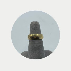 14K Yellow Gold Thick Rounded Wedding Band