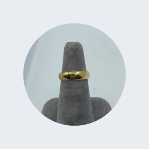 18K Yellow Gold Shiny Band - Wedding - Medium Size