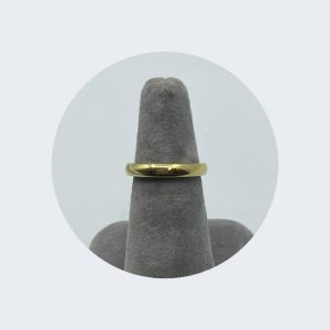 18K Yellow Gold Shiny Band - Wedding - Thin Band