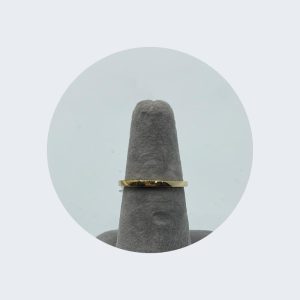 9K Yellow Gold Flat Thin Wedding Band - English