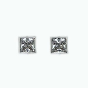 Cubic Zarconia Square Earrings
