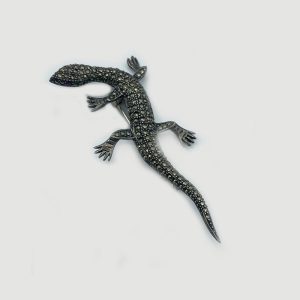 Lizard Marcasite Brooch Pin