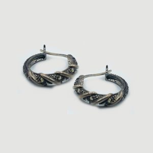 Marcasite Hoop Nugget Earrings