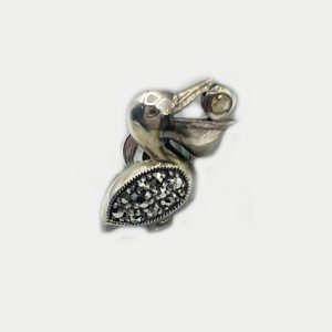 Marcasite Pelican Lapel Pin