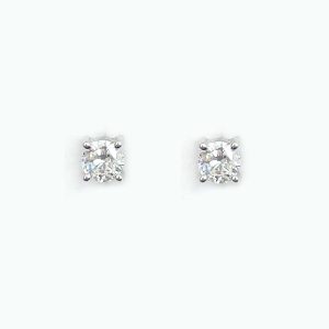 Platinum Diamond Round Stud Earrings
