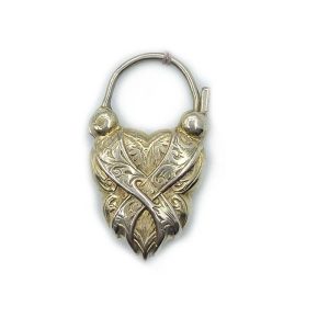 Scottish Silver Antique Locket - Shielded Heart