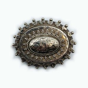 Scottish Silver Antique Pin-Brooch Intricate Patterns