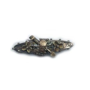 Scottish Silver Brooch Pin - Oval and Flowers