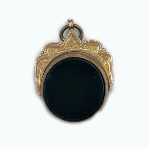 Scottish Sterling Silver 9K Pendant with Cornelian Bloodstone
