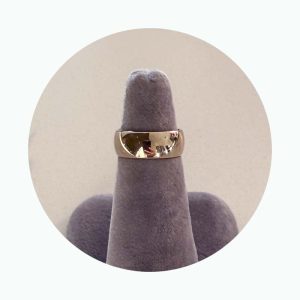 14K Thick White Gold Metal Ring Band