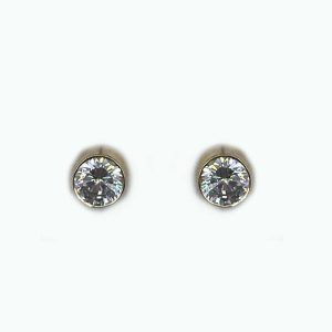 14K Yellow Gold Cubic Zarconia Stud Earrrings