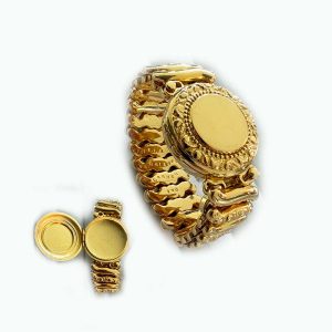 Yellow Gold Filled Antique Locket Bracelet